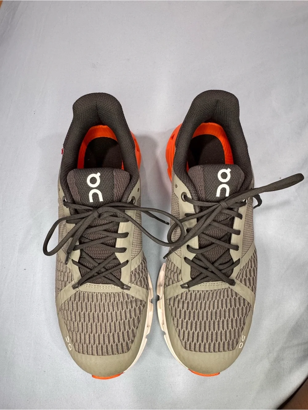 On Running Gray and Orange Running Shoes - Men's7